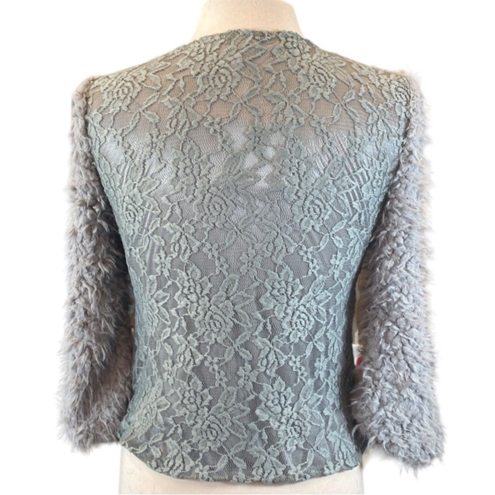 Lace Inlay Fuzzy Jacket - Picture 8 of 14